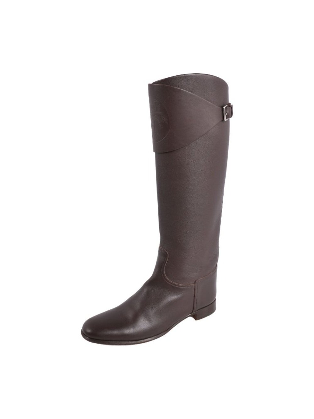 Hermes Boots Long Ex-Libris Heels Leather Brown